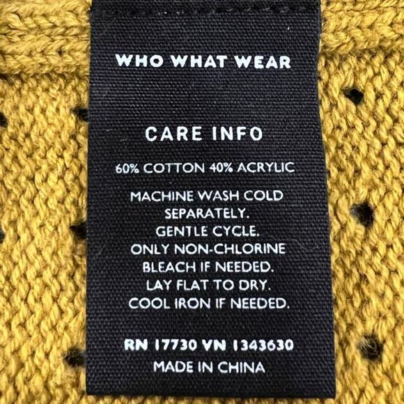 Who What Wear Flutter Sweater, Sleeveless, Rear Button, Yellow, size Large - Picture 10 of 12